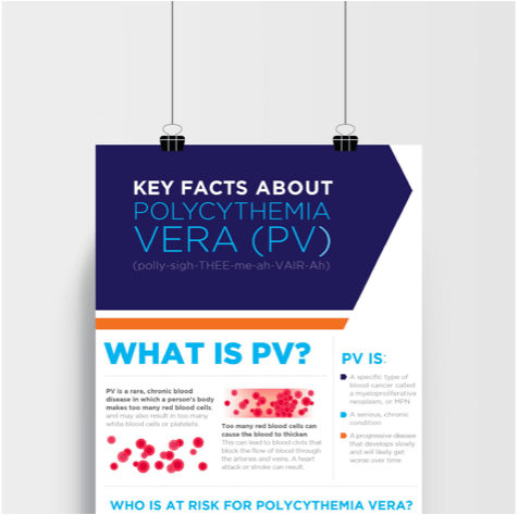 Image of the infographic KEY FACTS ABOUT POLYCYTHEMIA VERA (PV)