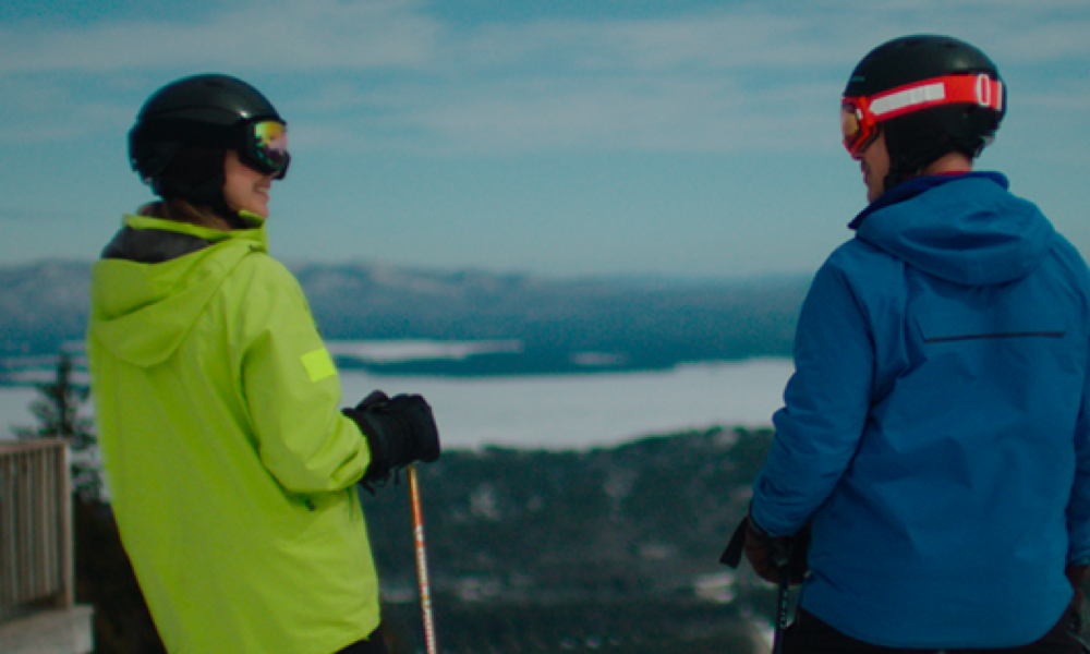 Amy and Scott on skis