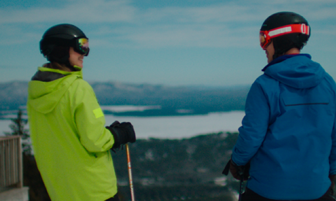 Amy and Scott on skis