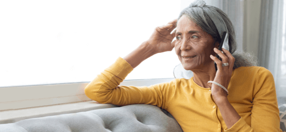 Image of a woman on a mobile phone