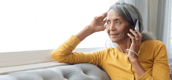 Image of a woman on a mobile phone