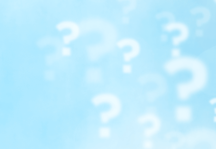 Image of blue sky with question mark clouds