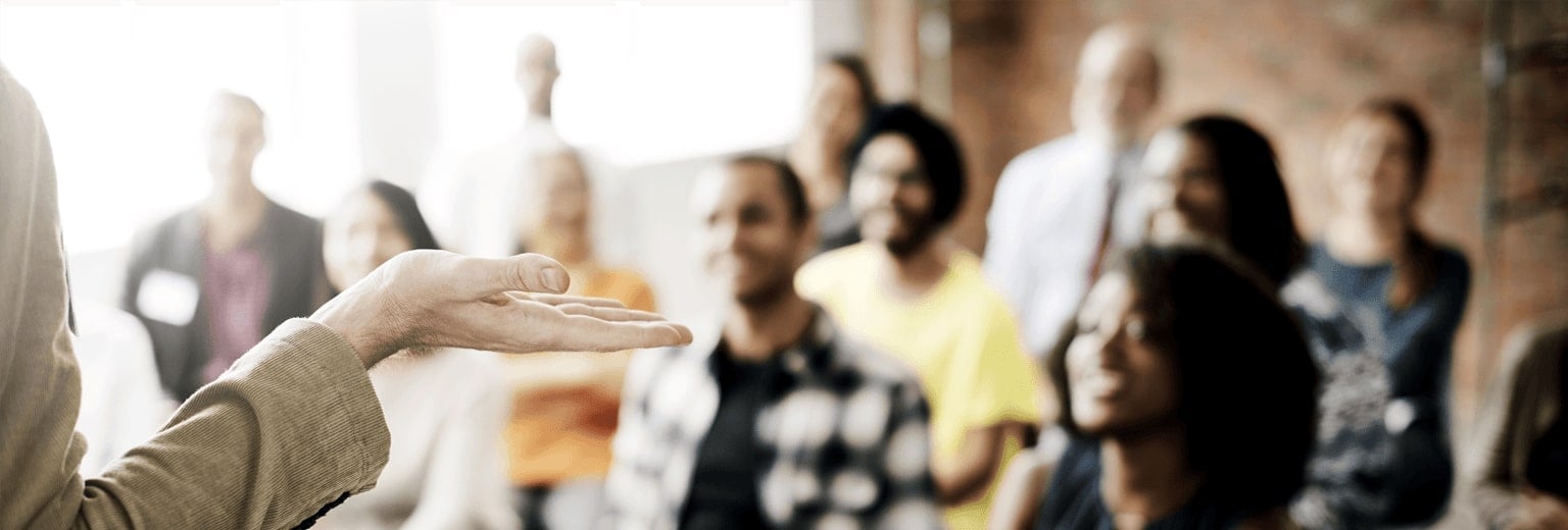 Blurred image of a group of people