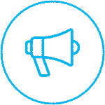 Animated icon of a megaphone