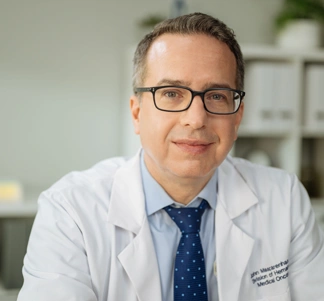 Male doctor facing forward