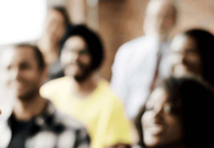 Blurred image of a group of people