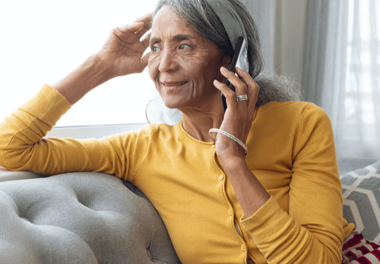 Image of a woman on a mobile phone