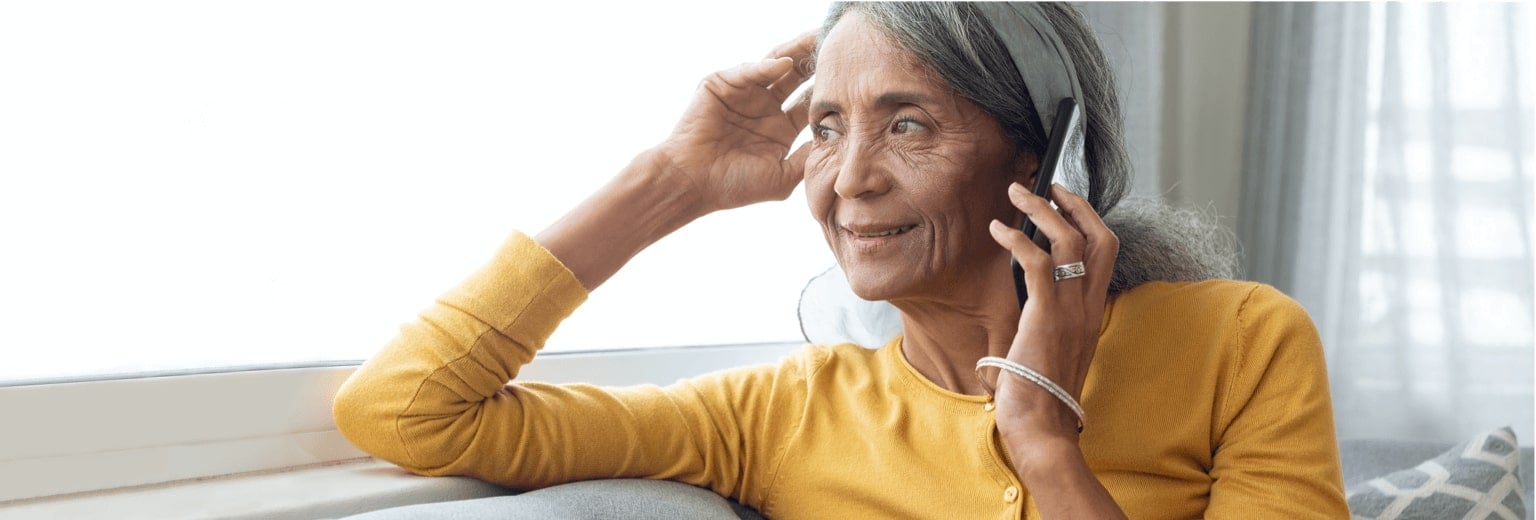 Image of a woman on a mobile phone