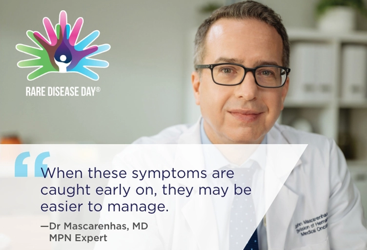 Rare Disease Day logo image of Dr Mascarenhas linking to 2025 Rare Disease Day blog post