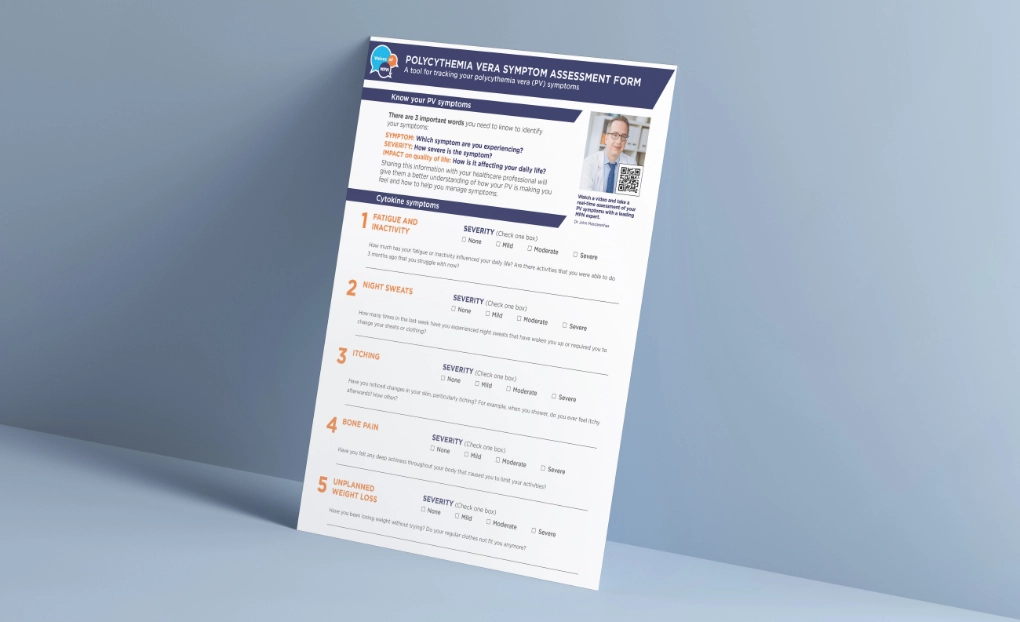 Image of PDF with PV Symptom Assessment Form