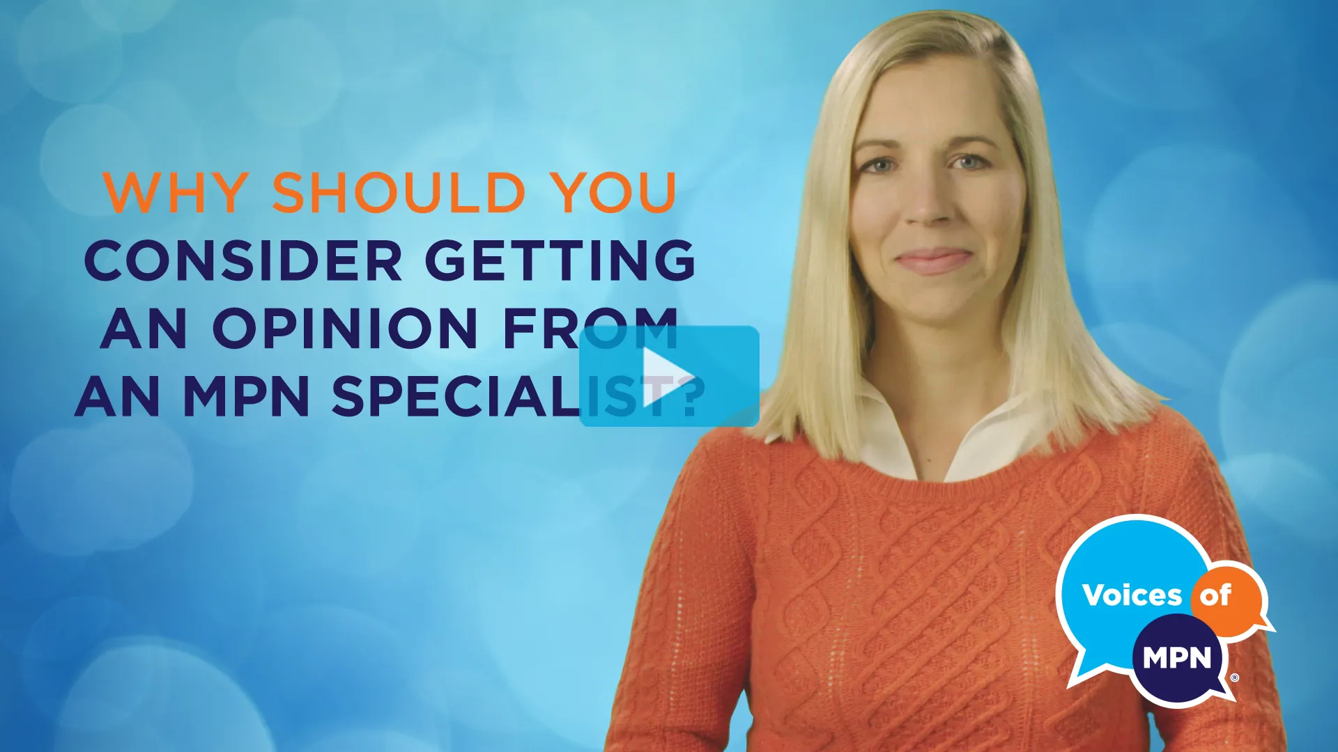 Embedded YouTube video of woman discussing NCCN guidelines