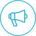 Animated icon of a megaphone