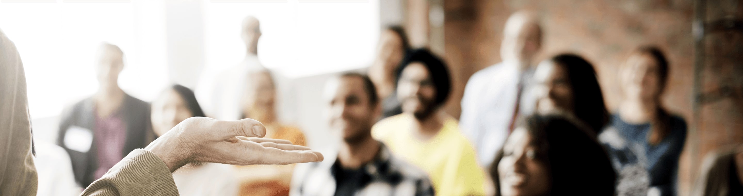 Blurred image of a group of people