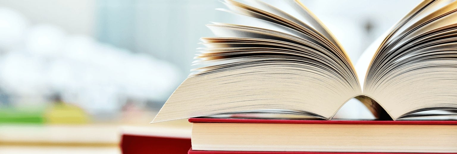 Sideview close up image of an open book